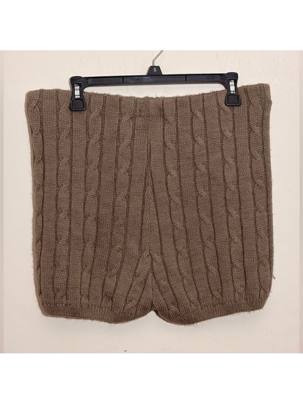 ASOS Brown Cable Knit Sweater Shorts Size L Cozy Loungewear Cabin Comfort Fall